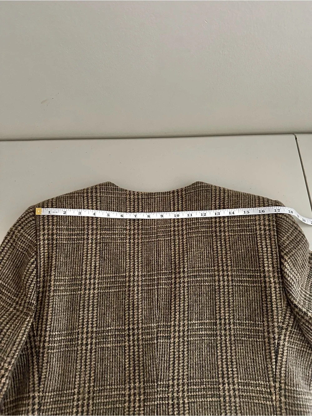 Vtg Charter Club Classic 100% Wool Plaid Skirt Suit Set Size 12 Brown Glen Plaid